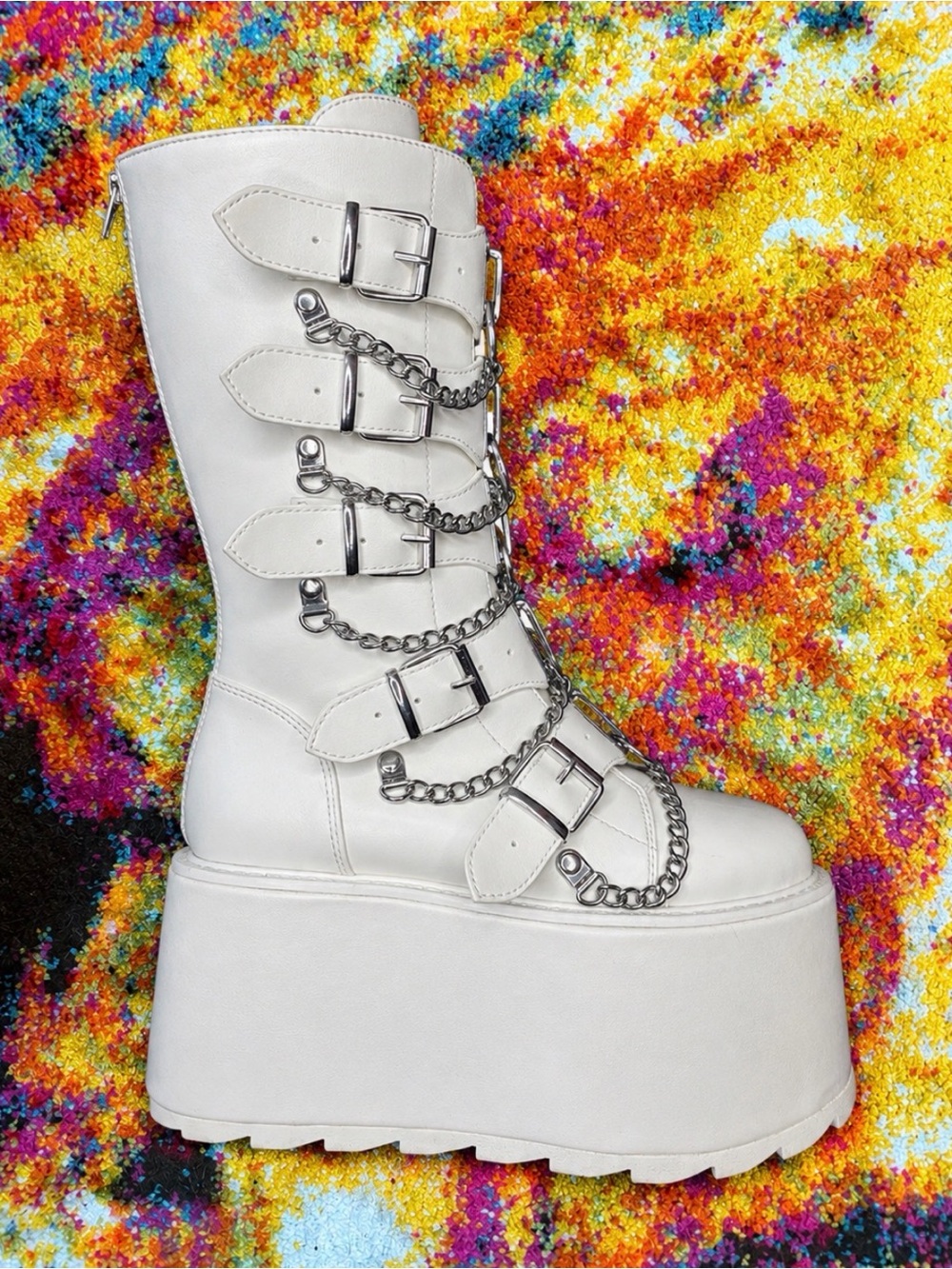 NIB Dollskill Glitch White Platform Boot